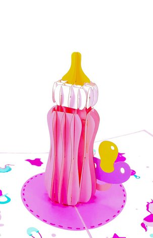 3D Přání - Dětská láhev (holka)