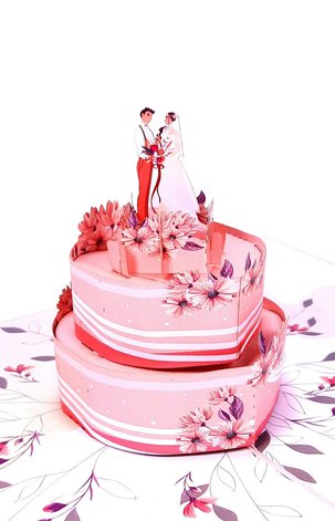 3D Přání -  Svatební dort
